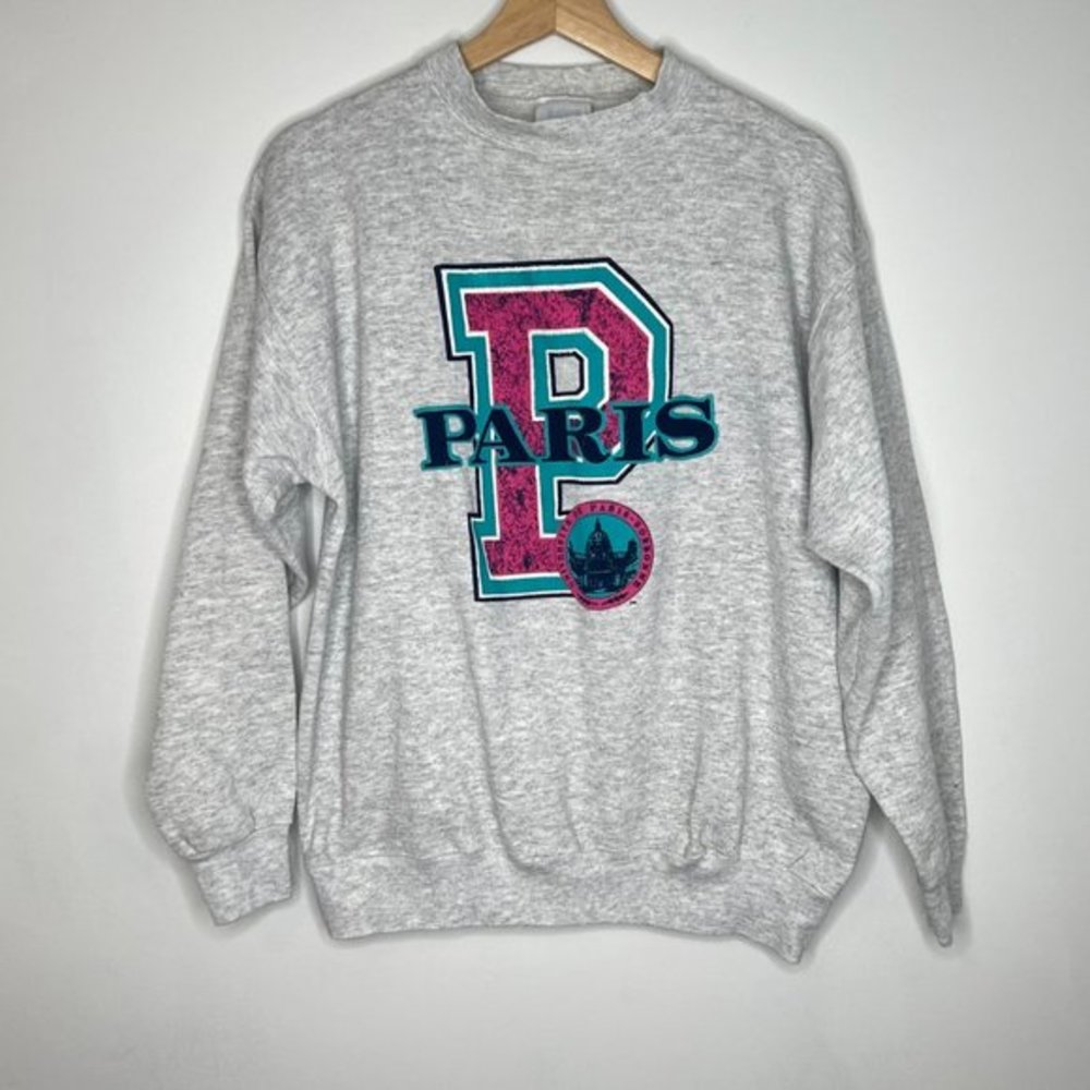 Vintage 80s Paris Universite de Paris crewneck sweatshirt sweater L